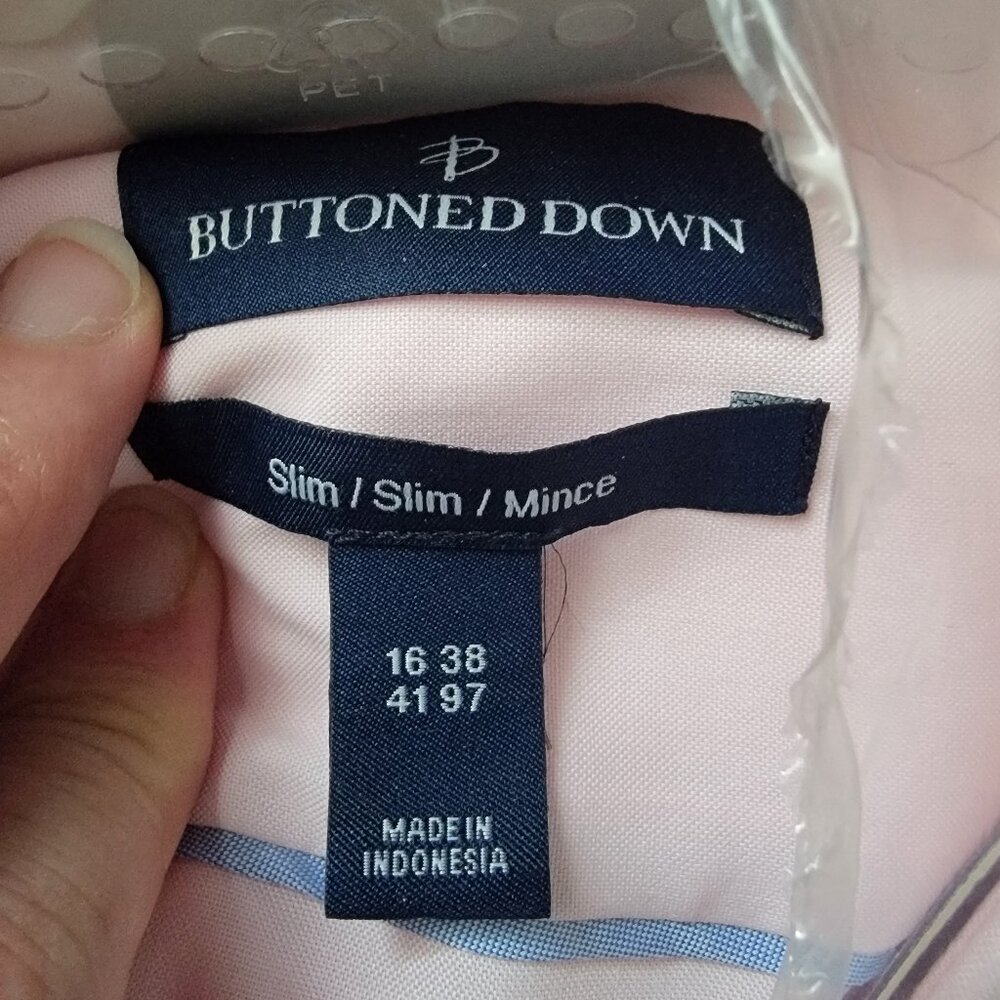 Buttoned Down Men's Long Sleeve Pink Dress Shirt Amazon's Brand - Picture 2 of 5